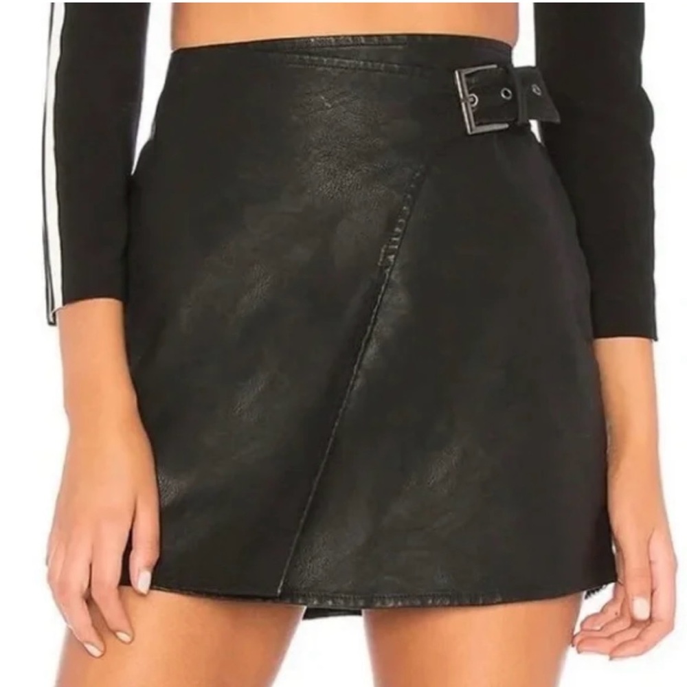 BB Dakota Black Faux Leather Mini Skirt